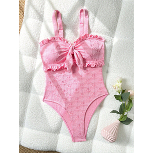 Maillot de bain une pièce sexy en tissu spécial, coupe haute, style bandeau mignon, tenue de plage - Product Image 3