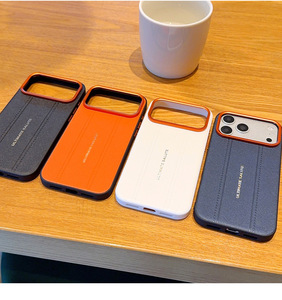 Étui de téléphone en cuir PU avec bord en silicone souple antichoc de la série <span class=keywords><strong>Orange</strong></span> Lens Extraordinary pour 17 Pro Max 16 Plus 15 Pro Max - Product Image 5