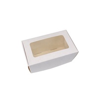 Scatola Pieghevole in Carta Bianca con Finestra Trasparente per Dolci Personalizzati, Fudge, Biscotti e Ciambelle