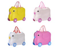 Valise à roulettes pour enfants en forme de canard mignon, 3-en-1, bagage à main de dessin animé, en PP durable et léger, avec serrure et barre de traction, boîte de voyage à roulettes
