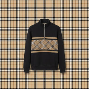 Suéter de Lujo para Hombre, Estilo Otoño 2026, Informal, Transpirable, Clásico, Diseño a Cuadros, Deportivo, Burberry, con Cierre de 1/4 - Product Image 1