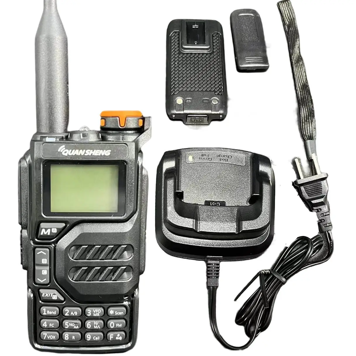 Sıcak satış Quansheng UV-K5 şarj edilebilir VHF UHF uzun mesafe ile iki yönlü radyo Walkie Talkies tipi C şarj