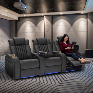 Cinéma maison personnalisé privé salle vidéo personnalisée villa canapé inclinable électrique en cuir canapé de massage - Product Image 4