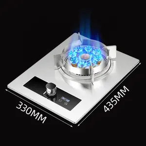 High Quality Stainless Steel Clad Glass Double Top Built-in Single Burner Timer Gas Stove