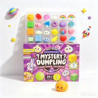 Calendrier de l'Avent Mystery Dumpling Space, Jouets Squishy TPR, Jouets anti-stress doux, Surprise pour enfants, Boîte mystère de Noël, Cadeau