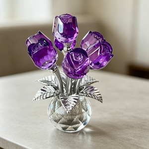 Nouveau produit : élégante rose à sept têtes en cristal, décoration de table, décoration d'entrée, décoration créative pour anniversaire, Saint-Valentin - Product Image 2