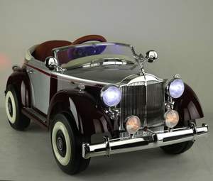 รถของเล่นเด็กขับเคลื่อนด้วยไฟฟ้าสี่ล้อ พร้อมรีโมทคอนโทรล แบตเตอรี่ 12V รุ่นคลาสสิคย้อนยุค - Product Image 6