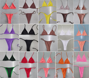 2021 비키니 제조업체 수영복 섹시 여성 조절 가능한 수영복 스트링 익스트림 트라이앵글 레오파드 탑 비키니 헤드밴드 포함 - Product Image 6