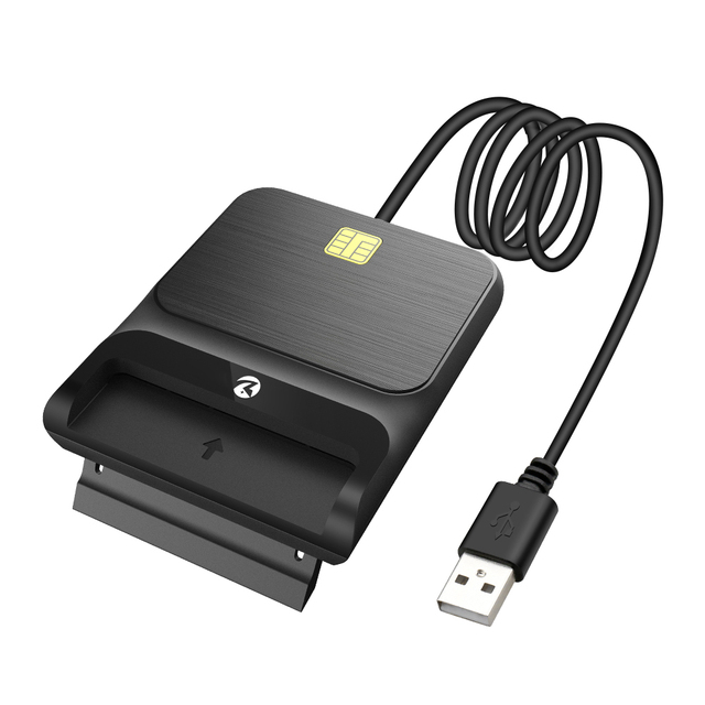 ZOWEETEK USB Smart Card Reader Support EMV CAC ID IC SIM SIS ATM Bank, Debit, Credit Cards ISO 7816 Reader Writer Chip Card
