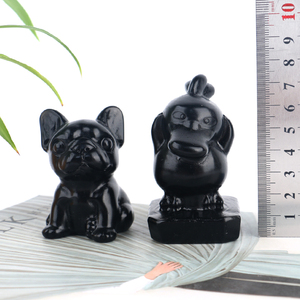 Vente en gros de sculptures d'animaux en pierre naturelle, cristaux de guérison, pierres précieuses de quartz, sculptures d'animaux en obsidienne pour cadeaux d'Halloween - Product Image 6