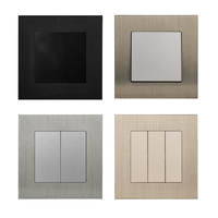 Interrupteurs muraux électriques MVAVA Luxury 86 Standard Retro 1 Gang 1 Way OEM DIY en alliage d'aluminium avec panneau LED, 10A pour la maison