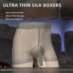 Calzoncillos Transparentes Sexys para <span class=keywords><strong>Hombre</strong></span> - Ropa Interior Ultrafina de Tiro Alto sin Costuras de Spandex, Shorts Transparentes de Doble Capa con Gran Elasticidad - Product Image 2