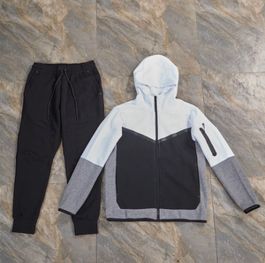 Conjunto Deportivo de Dos Piezas para Hombre, Chándal Informal de Felpa Técnica con Logotipo Personalizado, 100% Algodón, <span class=keywords><strong>Azul</strong></span> <span class=keywords><strong>Marino</strong></span>, Ropa Deportiva para Hombre, Novedad de 2025 - Product Image 5