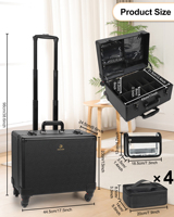 Valise à roulettes professionnelle Relavel pour maquillage, grand trolley cosmétique avec roulettes, organiseur de beauté portable pour maquilleurs