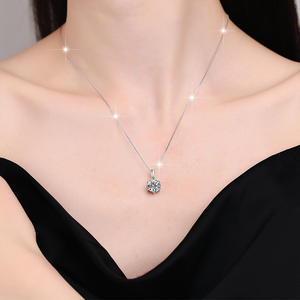 Colgante de diamante de laboratorio brillante, joyería de boda de Plata de Ley 925, collar de moissanita de Color <span class=keywords><strong>D</strong></span> de 0,5-5CT para mujer - Product Image 1