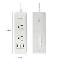 Enchufe múltiple Universal de extensión estándar de EE. UU. Toma de corriente USB Sofá Cubo 6 salidas de CA 2 puertos TIPO C 1 puertos USB con interruptor