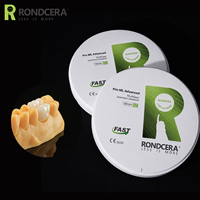 Disque de zircone translucide Rondcera Advanced 42%-49% pour une intégrité marginale et un ajustement supérieurs, avec dégradé de couleur sans joint