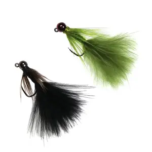 12 # Tungsten Bead Head wooly bugger Streamer bay nhanh chìm barbless bay buộc móc cá hồi Mồi Câu Cá