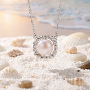 Collar de Perlas de Agua Dulce de Plata S925, Colgante de Barra Lisa Simple, Joyería Minimalista, Regalo para Mujer - Product Image 3