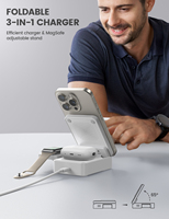 Lamicall T10 Estación de Carga Inalámbrica 3 en 1, Soporte Magnético para Teléfono, Base de Carga Rápida para Teléfono Inteligente, Reloj y Auriculares, Escritorio T7