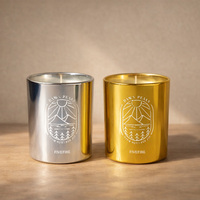 Bocaux à bougies sur mesure de luxe à l'aspect doré pour la décoration de la maison, bougies parfumées avec boîtes cadeaux de luxe