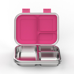 Boîte à lunch en acier inoxydable, 3 compartiments, capacité de 6 L, préservation de la fraîcheur, réutilisable pour une utilisation en extérieur - Product Image 2