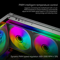 Kipas Casing PC ARGB Interlocking 360mm 3 in 1 Triple Fan Kit Desain Terhubung 5V 3-Pin Addressable RGB PWM 4-Pin untuk Casing Gaming