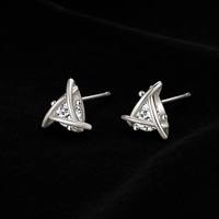 Boucles d'oreilles simples et élégantes en argent sterling S925 pour femmes, avec zircon cubique, mode, luxe léger, boucles d'oreilles à clous pour mariage