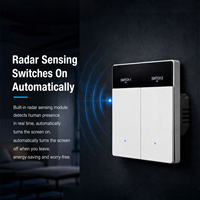 Écran LCD WiFi Tuya Smart Switch Radar 1 2 3 Gang 86*86mm Alexa Smart EU Standard Télécommande Interrupteurs Muraux