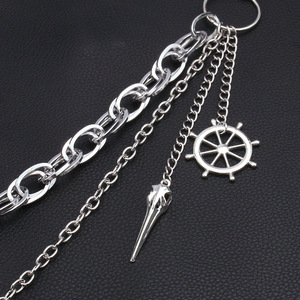 Gothic Waist <b>Chain</b> Zinc Alloy Double Ring Spike Bird Head Ship Wheel Halloween Hip Hop Fashion Body <b>Chain</b> Accessory - Product Image 3