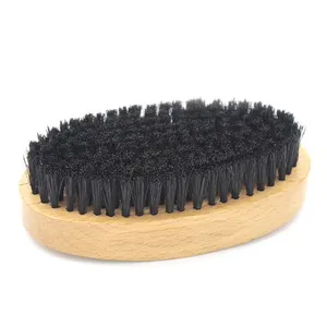 Натуральная овальная бамбуковая щетка для бороды с щетиной кабана 100%