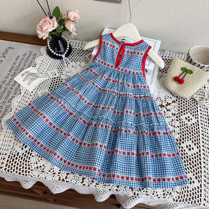 Robes d'été 2026 sans manches style princesse <span class=keywords><strong>pour</strong></span> petites filles avec sac tissé - Product Image 3