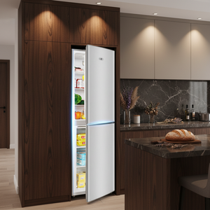Réfrigérateur compact à double porte en acier inoxydable de qualité supérieure, grande capacité, congélateur inférieur, capacité de stockage allant jusqu'à 60-149 litres - Product Image 3