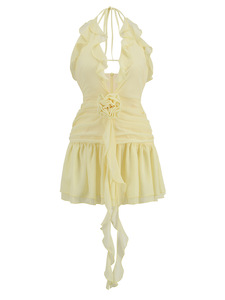 Elegante Abito Mini Aderente da Donna con Stampa Floreale, Stile Lussuoso, Vita <span class=keywords><strong>Naturale</strong></span>, Sexy, per Uso Quotidiano e Formale - Product Image 5