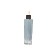 Flacon compte-gouttes de luxe 80 ml en verre transparent avec pompe pulvérisatrice, revêtement UV, pour sérum, essence, crème visage, gouttes pour les yeux