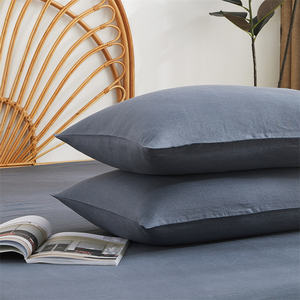 Funda de Almohada de <span class=keywords><strong>Lino</strong></span> Francés Prelavada, Acogedora y Suave, en Varios Colores, Estilo Rústico Vintage - Product Image 1