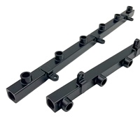 Rail de carburant personnalisé CNC de précision convient aux pièces de moteur automatique du collecteur d'admission CNC fraisage Rail de carburant noir en aluminium de la série K personnalisé