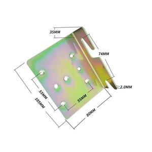 Support en acier métallique 80MM x 105MM 2MM, accessoires de meubles galvanisés à une face - Product Image 1