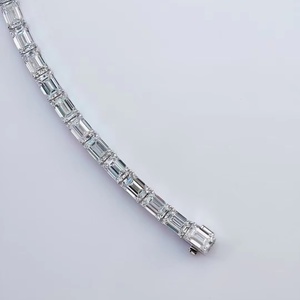 Huazhong Gem 18K <b>Gold</b> Jewelry 15.9ct 29 Pcs Lab Emerald Tennis Bracelets <b>Solid</b> White <b>Gold</b> Fine Jewelry - Product Image 6