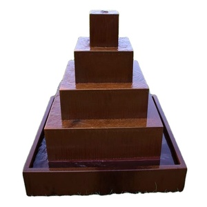 Fontana di acqua moderna in stile cinese all'aperto cascata di Corten squisita retrò per il produttore di arte del giardino - Product Image 5