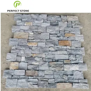 ถูกกว่าวีเนียร์ผนังสีฟ้า Quartzite ชนวนหินวัฒนธรรมธรรมชาติ