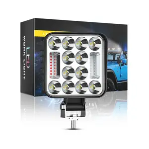 ストロボ4インチ78W26Ledトラックボート用ワークライトDC9V-80V防水点滅赤/青、安定した明るい白