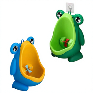 <span class=keywords><strong>Urinoir</strong></span> mural pour enfants en forme de <span class=keywords><strong>grenouille</strong></span> de dessin animé, avec cible de rotation en forme de moulin à vent, pour l'apprentissage de la propreté des garçons - Product Image 1