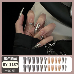 Xiaohongshu เล็บบัลเลต์ขายดีทำด้วยมือสีชมพูชุบทองตกแต่งเล็บลอกออกได้ - Product Image 2