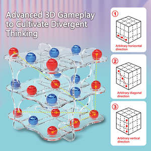 Juego de mesa de estrategia 3D Tic Tac Toe para niños y familia juguete educativo que desarrolla lógica espacial consigue <span class=keywords><strong>tres</strong></span> <span class=keywords><strong>en</strong></span> fila - Product Image 3