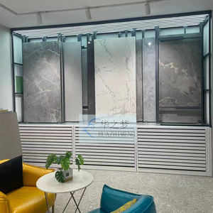 新型设计地面瓷砖橱柜展示页翻转石材大理石马赛克展示架木质地板金属展示抽屉 - Product Image 6