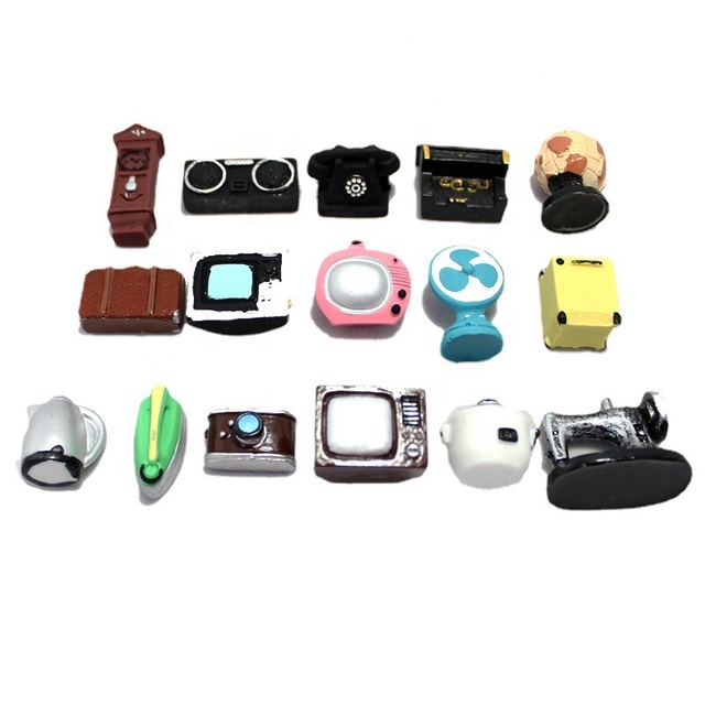 HENGXIN Hot Selling House Play 3D Furniture Refrigerator Camera TV Resin Charms for Slime Filler Dollhouse Handcrafts Decoration