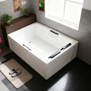 Baignoire double de luxe avec système de massage par remous pour suites d'hôtels et spas romantiques et luxueux - Product Image 4