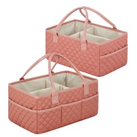 Organisateur de couches pour bébé imperméable et grand format, sac à couches matelassé portable avec poignées en cuir PU pour les essentiels de bébé