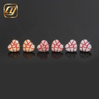 Pendientes de tuerca de moissanita con diseño de corazón roto, plata S925, esmalte rojo craquelado, totalmente pavimentados, corte brillante, diamante VVS, estilo Hip Hop, certificado GRA